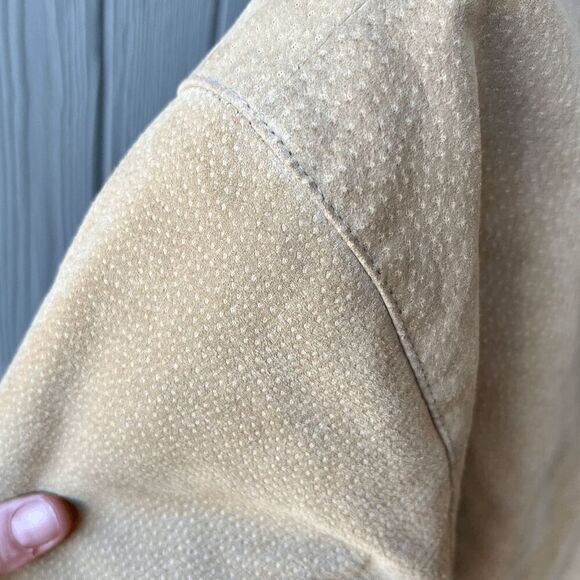 Vintage St. John's Bay Nubuck Leather Shearling Hooded Parka Jacket, Women's M - Picture 7 of 10